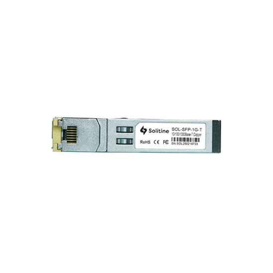Solitine 10/100/1000BASE-T Copper SFP Module – RJ45, 100m